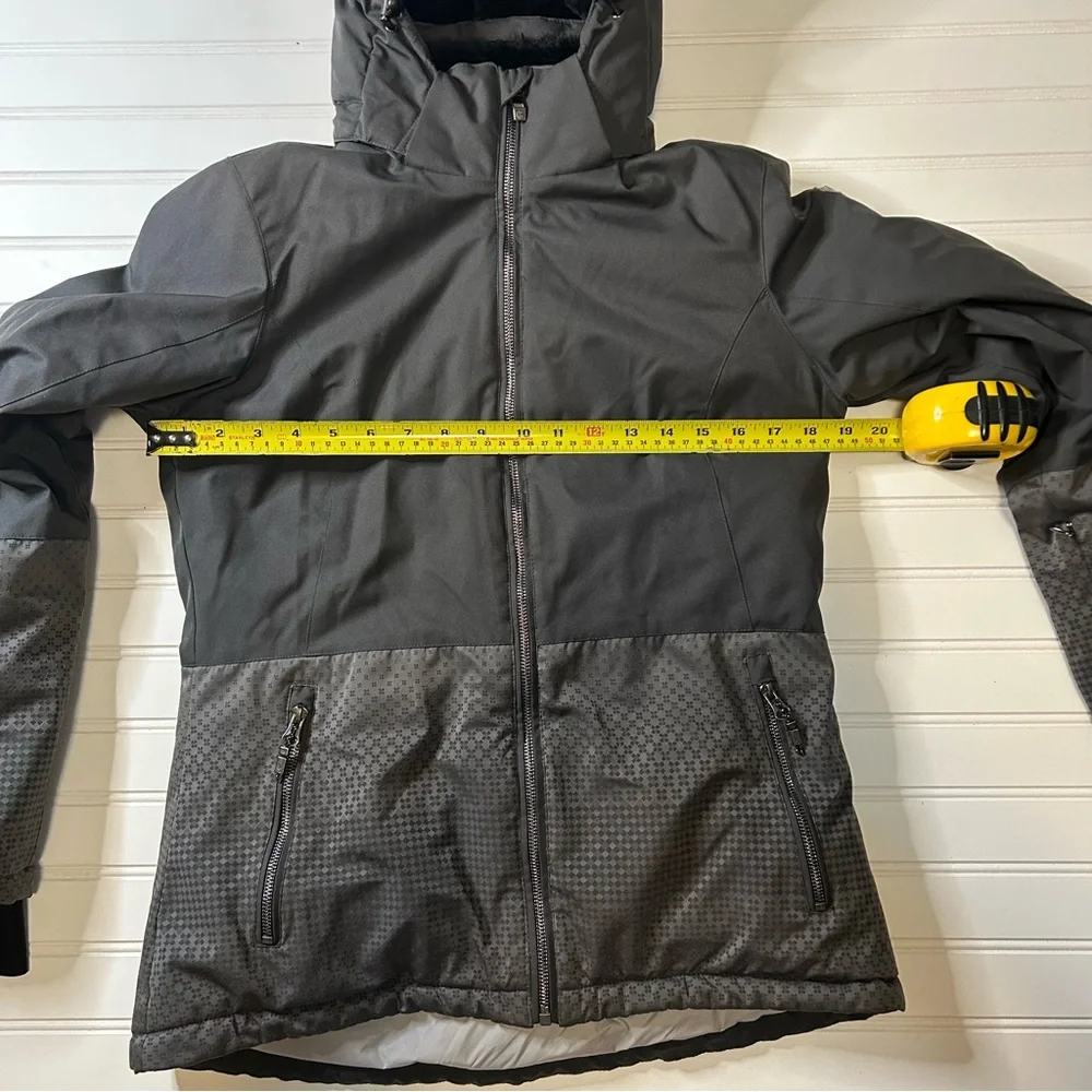 Killtec Ski Jacket Women’s  M Grey Black Water-Resistant Windproof Hooded Coat